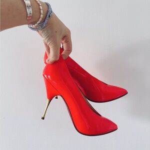 Christian Louboutin Vibrant neon gold stiletto Heels
